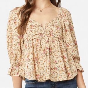 Entro Floral Babydoll Style Top